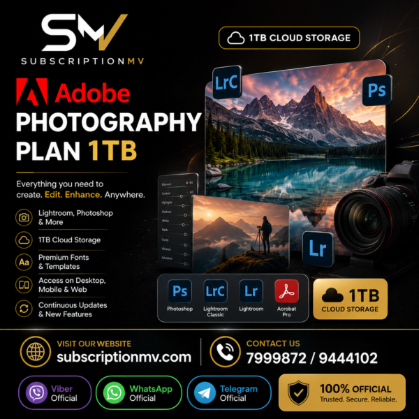 Adobe Photography Plan - 1TB - 1 Year