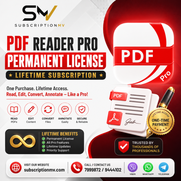 PDF Reader Pro Permanent License: Lifetime Subscription
