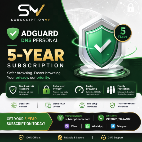 AdGuard DNS Personal: 5-Year Subscription