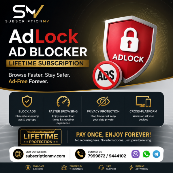 AdLock Ad Blocker: Lifetime Subscription