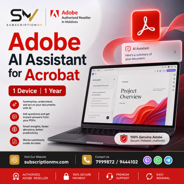 Adobe AI Assistant for Acrobat (1 Device, 1 Year)