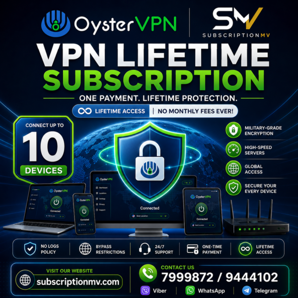 OysterVPN: VPN Lifetime Subscription