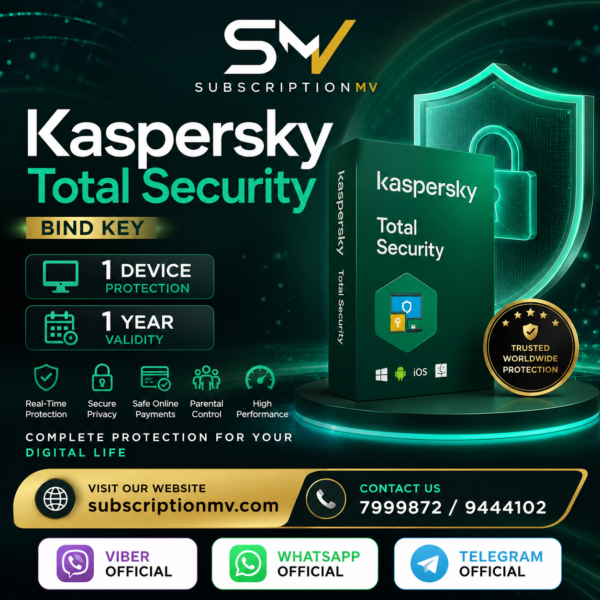 Kaspersky Total Security Bind Key 1 Device 1 Year