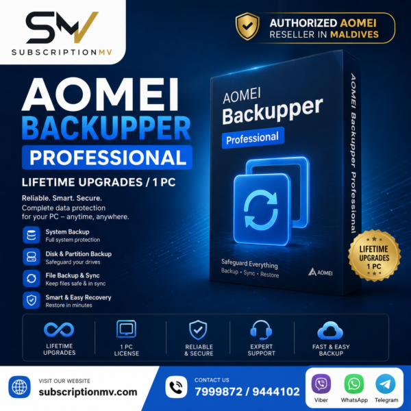 AOMEI Backupper Professional (Lifetime Upgrades / 1 PC)