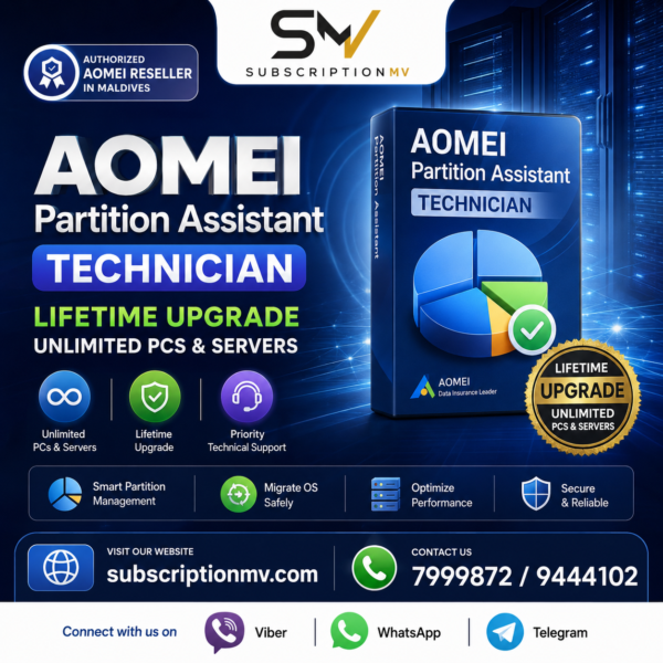 AOMEI Partition Assistant Technician(Lifetime Upgrade/Unlimited PCs&Servers)