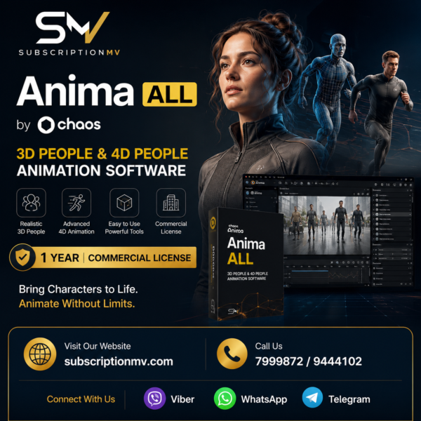 Anima ALL by Chaos – 3D People & 4D People Animation Software for 1 Year | Commercial License