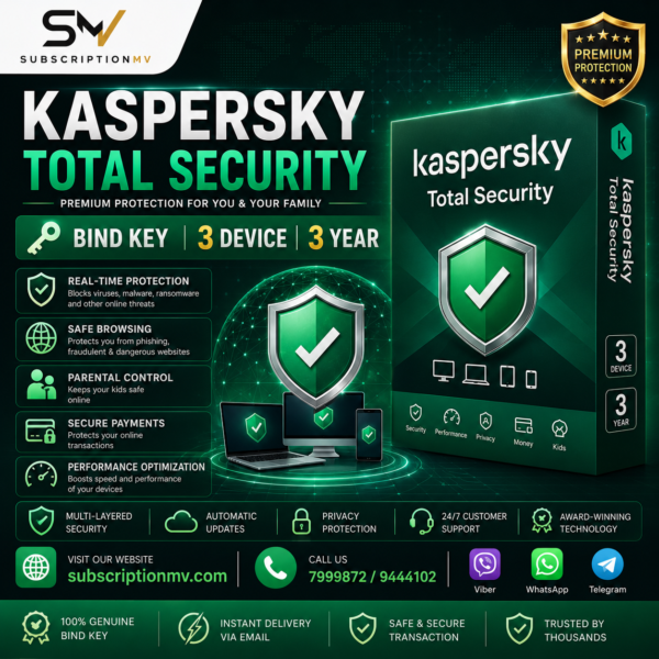 Kaspersky Total Security Bind Key 3 Device 3 Year