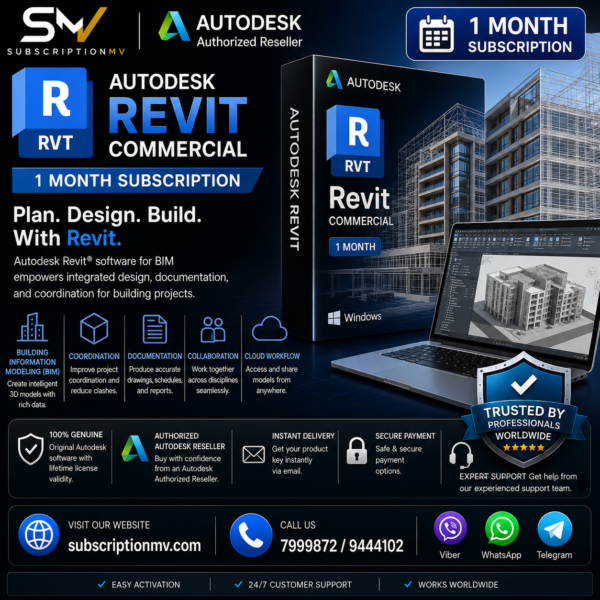 Autodesk Revit Commercial 1 Month Subscription