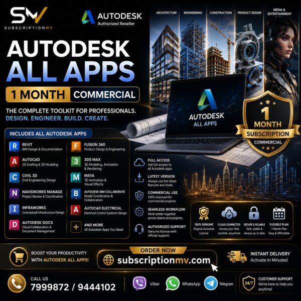 Autodesk All Apps Commercial 1 Month Subscription